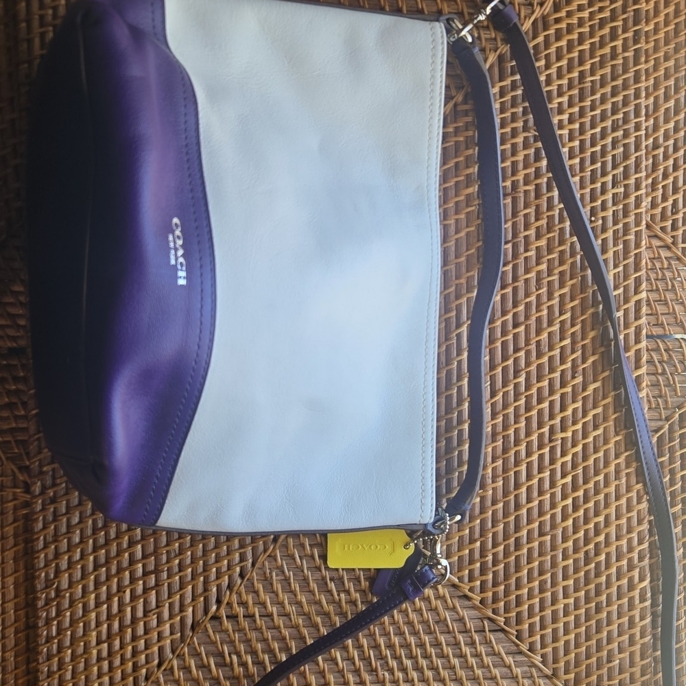 Coach Two-Tone Purple and White Crossbody Bag